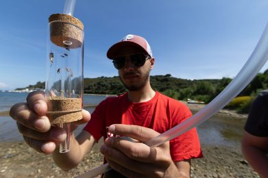 Student with research